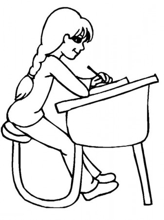 easy girl study drawing - Clip Art Library