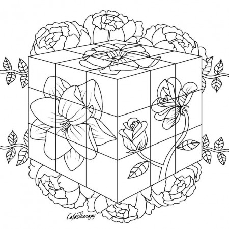 The sneak peek for the next Gift of The Day tomorrow. Do you like this one?  #floral #rubikscube… | Coloring book art, Mandala coloring pages, Pattern coloring  pages