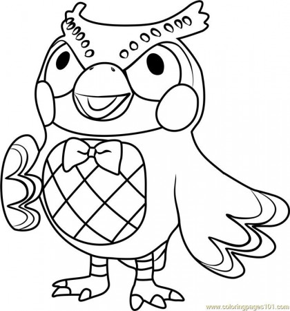 Animal crossing Blathers colouring page | Animal coloring pages, Coloring  pages, Animal crossing