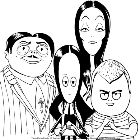 The Addams Family from The Addams Family coloring page