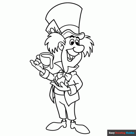 Mad Hatter from Alice in Wonderland - Easy Drawing Guides
