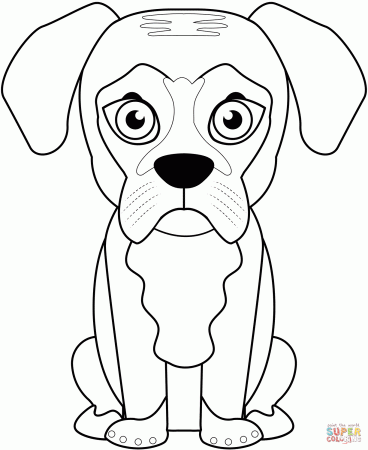 Boxer Dog coloring page | Free Printable Coloring Pages