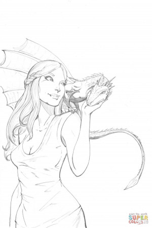 Daenerys Targaryen from Game of Thrones coloring page | Free ...