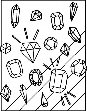 Free Gemstones Coloring Page | Coloring pages, Free ...