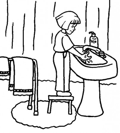 Washing Hand Before Sleep Coloring Pages : Coloring Sun