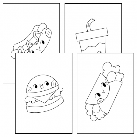 Fast Food Coloring Pages ...