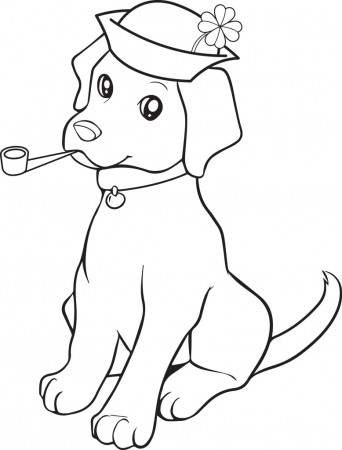 St. Patrick's Day Puppy Coloring Page