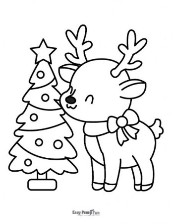 Printable Reindeer Coloring Pages - Many Freebies - Easy Peasy and Fun