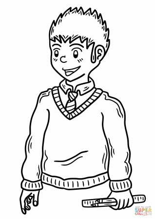 School Boy coloring page | Free ...