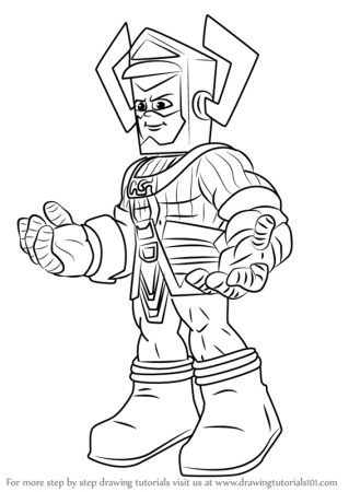 Step by Step How to Draw Galactus from The Super Hero Squad Show :  DrawingTutorials101.com
