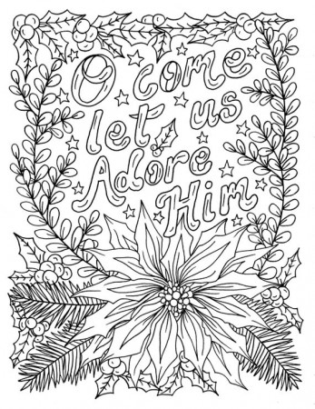 Christian Christmas Coloring Page Adult Coloring Books Art | Etsy