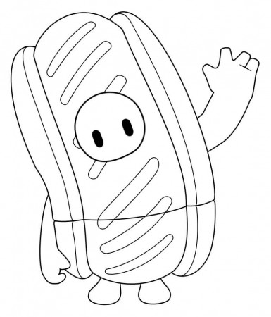 Hot Dog Skin Fall Guys Coloring Page - Free Printable Coloring Pages for  Kids