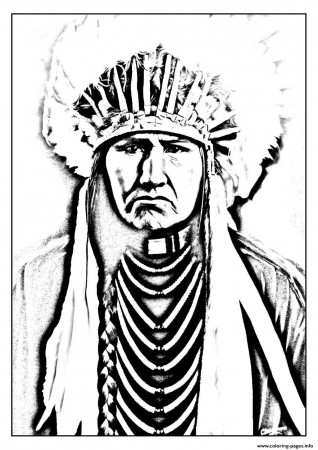 Print adult native american indian Coloring pages