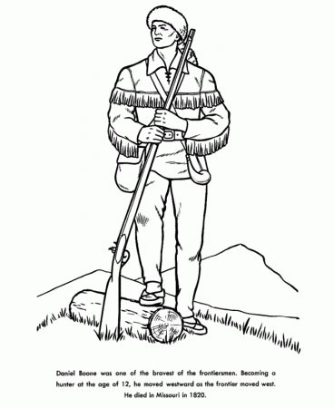 USA-Printables: Daniel Boone Coloring Pages - Famous Americans in US  History coloring sheets