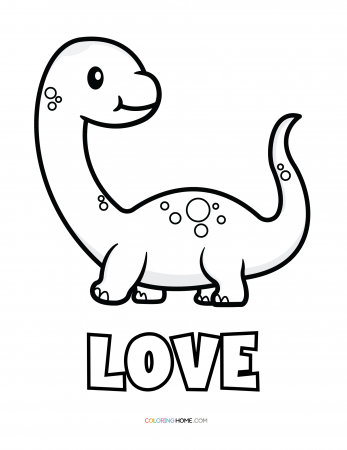 Love dinosaur coloring page