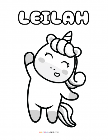 Leilah unicorn coloring page