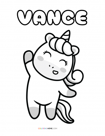 Vance unicorn coloring page
