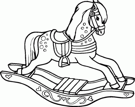 rocking horse coloring pages - Clip Art Library