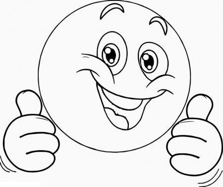 Smiley Face Emoji Coloring Page - Free Printable Coloring Pages for Kids