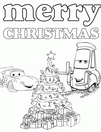 Disneys Cars Christmas Coloring Page | H & M Coloring Pages
