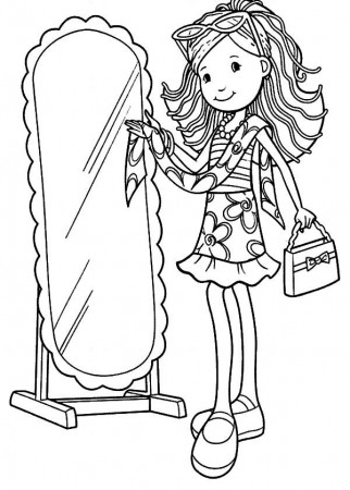 Groovy Girls Looking at Mirror Coloring Pages - Free & Printable ...