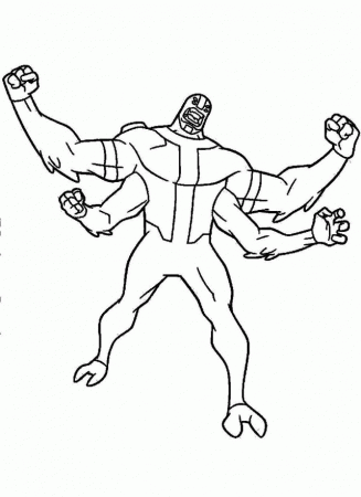 ben 10 coloring pages four arms - Clip Art Library