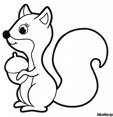 Squirrel with a Nut coloring page - 