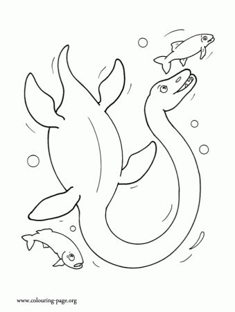 Coloring and Drawing: Sea Dinosaur Coloring Pages
