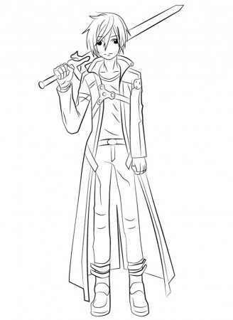 Printable Kirito Coloring Pages - Anime Coloring Pages