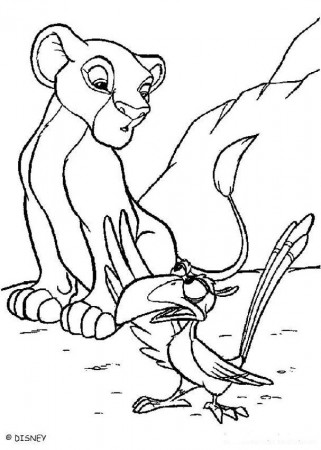 The Lion King coloring pages - Simba with Zazu