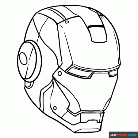 Iron Man Mask Coloring Page | Easy Drawing Guides