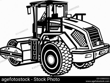 Steam roller and excavator Stock Photos and Images | agefotostock