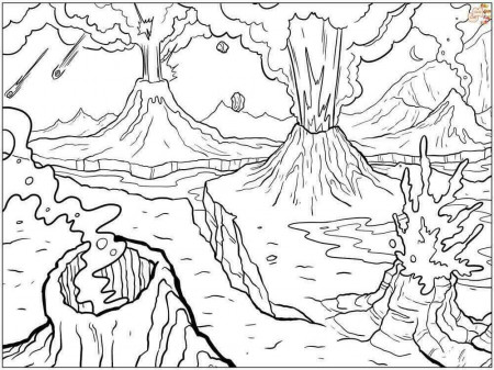 Volcano Coloring Pages - Free Printable Sheets for Kids