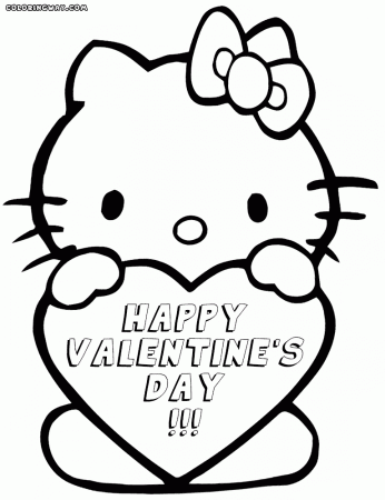 Hello Kitty Valentines coloring pages | Coloring pages to download and print