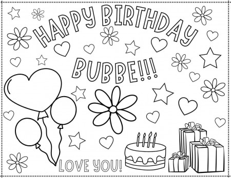 Happy Birthday Bubbe Coloring Page ...