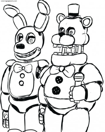 Freddy And Bonnie FNAF Coloring Pages - Five Nights At Freddy's Coloring  Pages - Coloring Pages For Kids And Adults