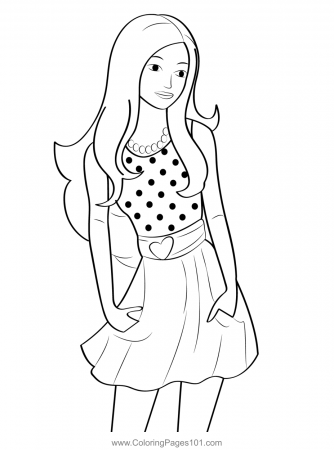Barbie Wear Beautiful Dress Coloring Page for Kids - Free Barbie Printable Coloring  Pages Online for Kids - ColoringPages101.com | Coloring Pages for Kids