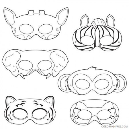 Jungle Animal Masks Coloring Pages jungle animals kid crafts kids Printable  Coloring4free - Coloring4Free.com