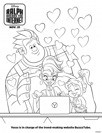 Ralph Breaks the Internet Coloring Pages + Blu-ray Bonus Features - Lola  Lambchops