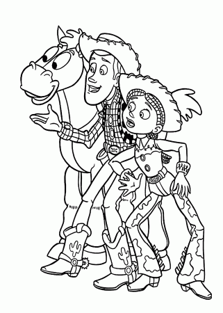 toy story coloring pages bullseye woody jessie Coloring4free -  Coloring4Free.com
