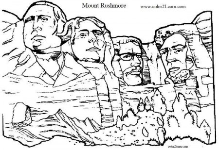 Patriotic coloring pages mount rushmore