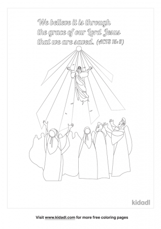The Scripture Acts 15:11 Coloring Pages | Free Bible Coloring Pages | Kidadl