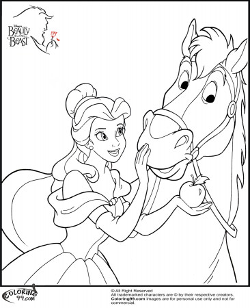 Disney Princess Belle Coloring Pages Horse #2108 Disney Princess Belle Coloring  Pages ~ Coloringtone Book