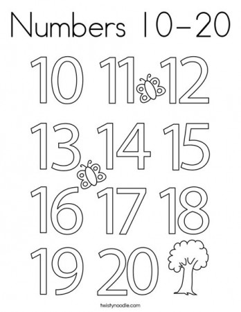 Numbers 10-20 Coloring Page - Twisty Noodle
