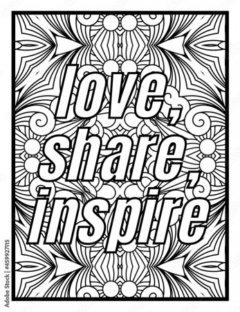 Relax pattern antistress coloring page for adult, print Coloring Pages with  Positive and Good Vibes Inspirational Quotes Stock Illustration | Adobe  Stock