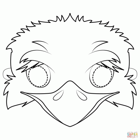 Ostrich Mask coloring page | Free Printable Coloring Pages