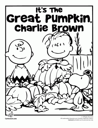 It's the Great Pumpkin Charlie Brown Coloring Pages | Cartoon Jr.