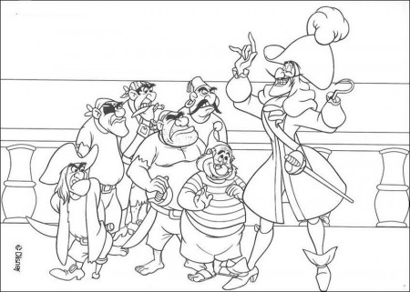 Peter Pan coloring pages - Captain Hook and the pirates