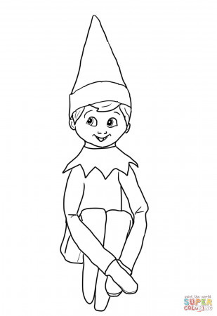 Christmas Elf on Shelf coloring page | Free Printable Coloring Pages