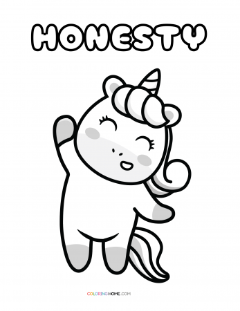 Honesty unicorn coloring page